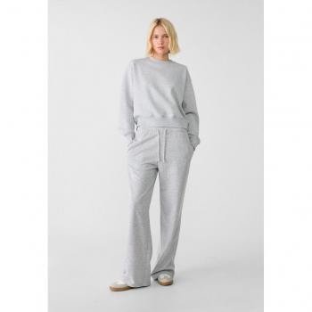 Stradivarius Grey Melange Wide-Leg Jogger Trousers S