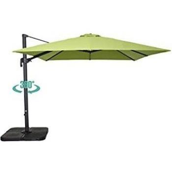 Parasol cuadrado de mástil lateral 3 m de aluminio Oviala