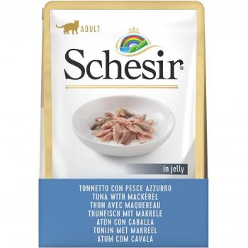 Schesir Comida Húmeda para Gatos Adultos Atún y Caballa 85g
