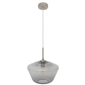 Lámpara Colgante Pinap 1xe27 Níquel/Ahumado Diseño Moderno 30x30 Cm