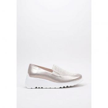 Mocasín Wonders E-6722 Dorado Cuero Cómodo Mujer