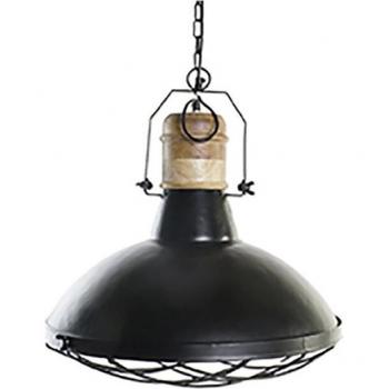 Lámpara de Techo DKD Home Decor 52 x 52 x 57 cm Negro Marrón Hierro Madera de mango 50 W