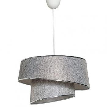 Lámpara de techo 70 cm gris/plata E27 Max 60W con pantalla de tela