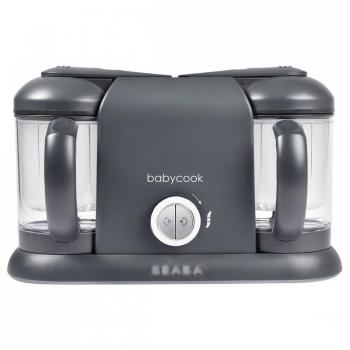 Robot de Cocina Béaba Babycook Duo 200 ml x 2 4 en 1 - Capacidad de 2200 ml, color gris, funciones de cocción al vapor, mezcla, descongelación y recalentar