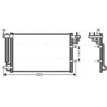 Condensador de aire acondicionado AVA COOLING KA5093D, PRASCO KA5093D