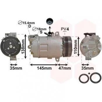 Compresor de aire acondicionado VAN WEZEL 0600K395