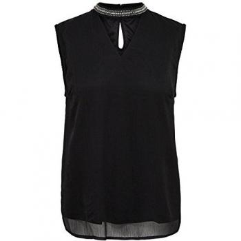 Only Camiseta SIN Mangas Mujer Dafne - 36, Negro