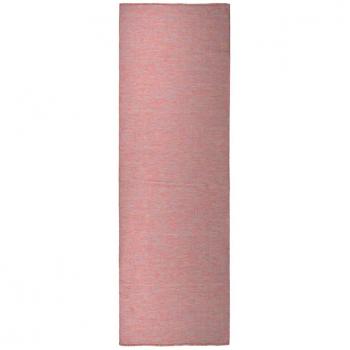 Alfombra de tejido plano exterior 80x250 cm roja
