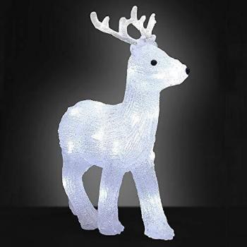 Figura Acrílica LED Ciervo Decorativa para Navidad 32x25x9 cm