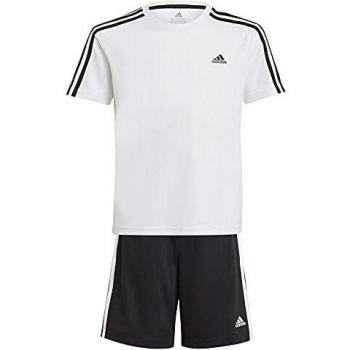 adidas B 3S T Set Tracksuit, Boy's, Top:White/Black Bottom:Black/White, 1516
