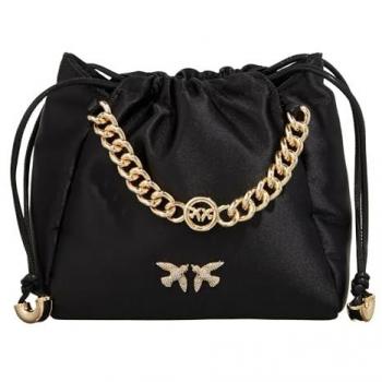 PINKO Black Hand Bag with Chain Handle, female, Size: ONE SIZE