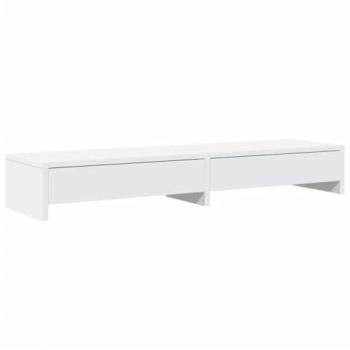 vidaXL Monitor Stand with Drawers White 100x27x15 cm Engineered Wood