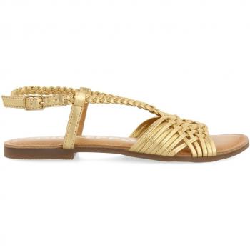 Gioseppo AIDONE Sandalias planas de mujer doradas de piel 80767, talla 36