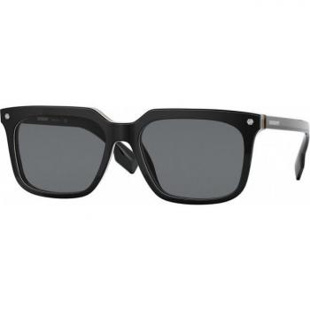 Burberry Carnaby BE4337 379887 Unisex Square Sunglasses in Black/Dark Grey