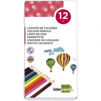 Lápices de Colores Liderpapel en Caja Metálica, 12 Unidades, UWS
