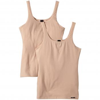 Pack de 2 camisetas sin mangas para mujer de algodón suave, color beige, talla 42