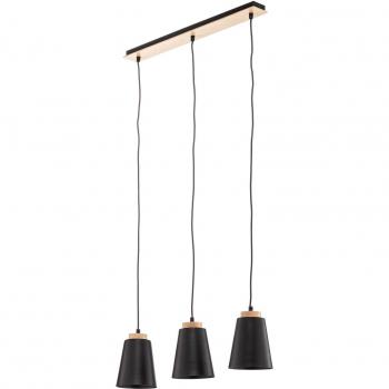 Lámpara colgante EMIBIG LIGHTING Bolero 3 luces negra E27