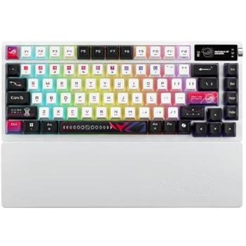 Teclado Gaming ASUS ROG Azoth X - USB, RF Inalámbrico y Bluetooth, Suiza Negro y Blanco