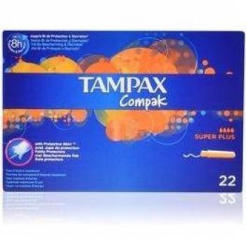 Tampax Compak Super Plus 100% Algodón Tampones 22 unidades