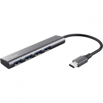 Trust Halyx Aluminium 4-Port USB-A Hub USB-C Gen 1 Gray