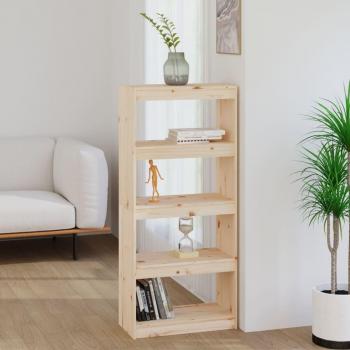 Librería/Partición de Madera Maciza de Pino 60x30x135,5 cm