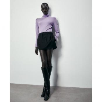 Sfera - Jersey cuello vuelto de mujer, tejido suave, ajuste regular, manga larga, cuello alto, disponible en varios colores