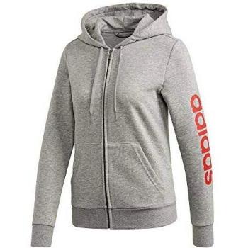 adidas W E Lin FZ HD Sudadera, Mujer, Medium Grey Heather/Core Pink, L