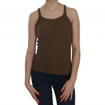Brown Sleeveless Spaghetti Strap Blouse Top