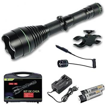 Linterna de Caza Parabellum 15085 - 1200 Lumens, incluye cargador, cable alargador, pinza y maletín