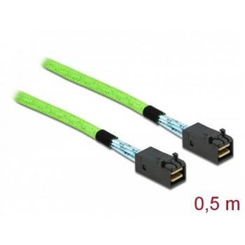 Cable PCI Express Mini SAS HD SFF-8673 a SFF-8673, 0,5 m, 64 Gbit/s Verde