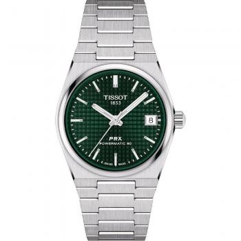 Tissot PRX T-Classic Powermatic 80 White Mother Of Pearl Dial Automatic Unisex Watch T137.207.11.111.00 35mm 100M