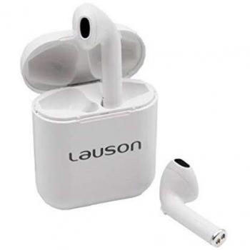 LAUSON-LM Auricular TAMAÑO S INALAMBRICO Twin Bluetooth 5.0 Estuche DE Carga, Blanco