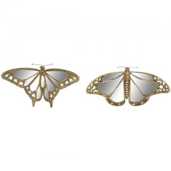 Decoración de Pared DKD Home Decor 39,5 x 4 x 20 cm Dorado (2 Unidades)