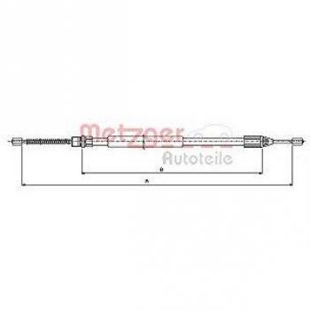 Cable de freno de mano Metzger para Renault Twingo, modelo 10.6542, compatible con frenos de estacionamiento traseros izquierdo y derecho