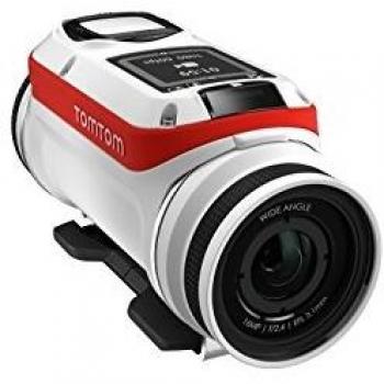TomTom Bandit Base - Videocámara deportiva Full HD 1080p, color blanco y rojo