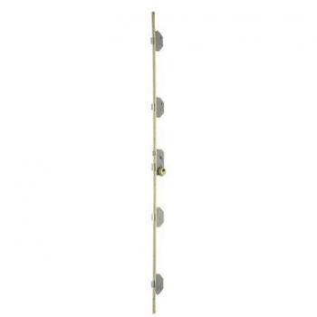 Cerradura de Seguridad para Madera Embutir MCM 1801, 5 Puntos, Frente en U, Latón, Medidas 22x9.5x65mm