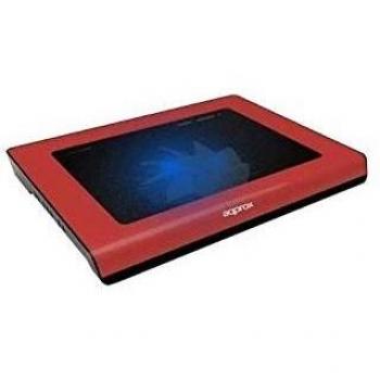 Base Refrigeradora para Portátiles Approx APPNBC06R, 15.6, con Ventilador de 14cm y LED Azul, Doble USB - Rojo
