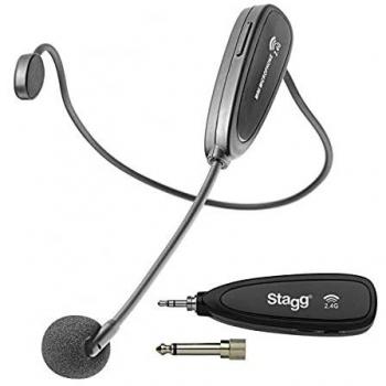 Micrófono Diadema Inalámbrico Stagg SUW 12H-BK con Transmisor y Receptor 2.4 GHz