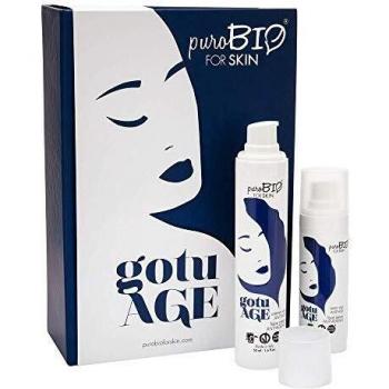 Gotu Age Kit: sérum + crema 30ml + 50ml - Purobio, incluye un sérum facial antiedad de 30ml y una crema facial antiedad de 50ml