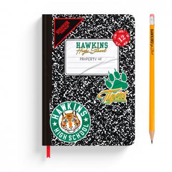 Cuaderno A5 tapa dura Stranger Things con lápiz, hojas rayadas, bloc de notas A5, libreta A5 de notas, merchandising Stranger Things