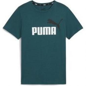 Camiseta Puma ESS+ 2 Col Logo Niño Azul Verde - Estilo Deportivo, Confort, Diseño Moderno, Material Transpirable, Ajuste Cómodo