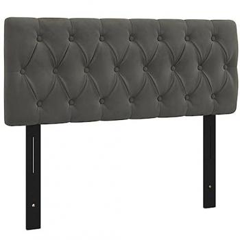 Cabecero de terciopelo gris oscuro 100x7x78/88 cm
