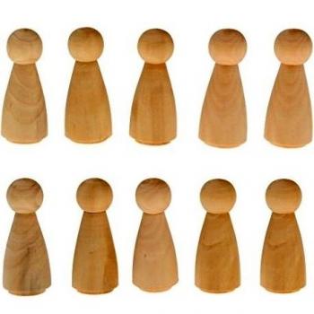 10pcs macho novio claro blanco clavija muñecas Primeros de la torta de boda Figuras de madera - 3, 6mm
