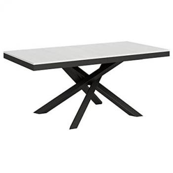 Mesa extensible Volantis Evolution 90x180/440 cm Blanco Fresno con estructura Antracita