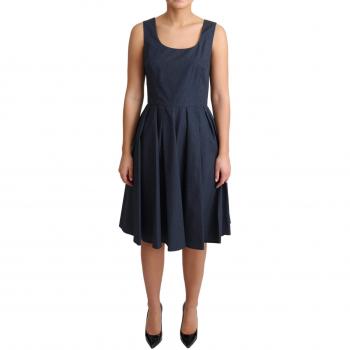 Dolce & Gabbana Blue Polka Dotted Cotton A-Line Dress - IT40|S, Summer Dresses, female, Blue, Size: XS
