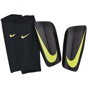 Nike Mercurial Lite - Espinillera, color negro / lima, talla M