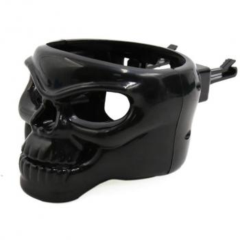 sourcingmap® Negro de plástico del diseño del cráneo Cabeza bebida puede Copa Soporte Retenedor Base Decorativa botella del Soporte Retenedor Base del montaje para el coche