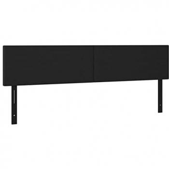 Cabecero de cuero sintético negro 100x5x78/88 cm