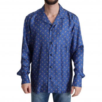 Dolce & Gabbana Blue Beach Chair Print Silk Casual Shirt - Size M