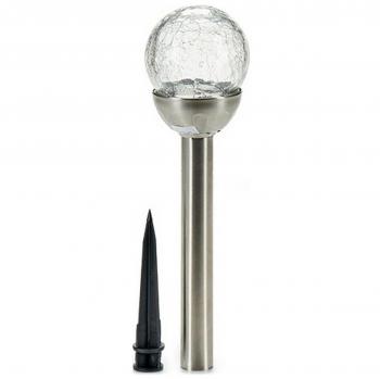 Lámpara con Forma de Bombilla Plata Metal Cristal Plástico (7,5 x 38 x 7,5 cm)